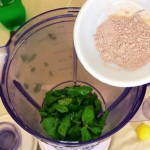 Adding Black Salt in a blending jug