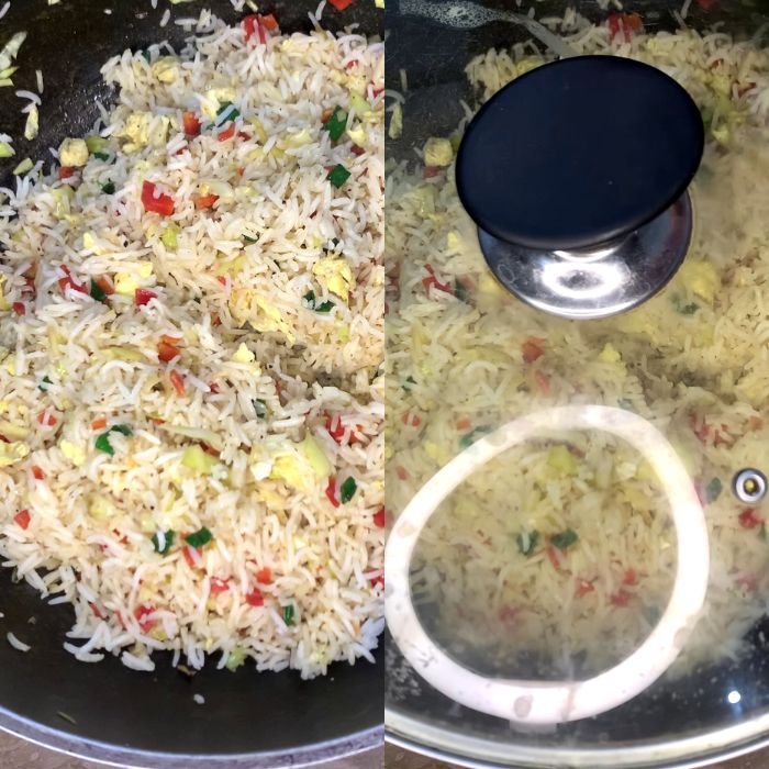 Combine Rice with Vegetables and Eggs
