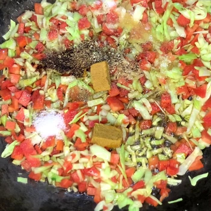 Seasoning Vegetables for egg fried rice